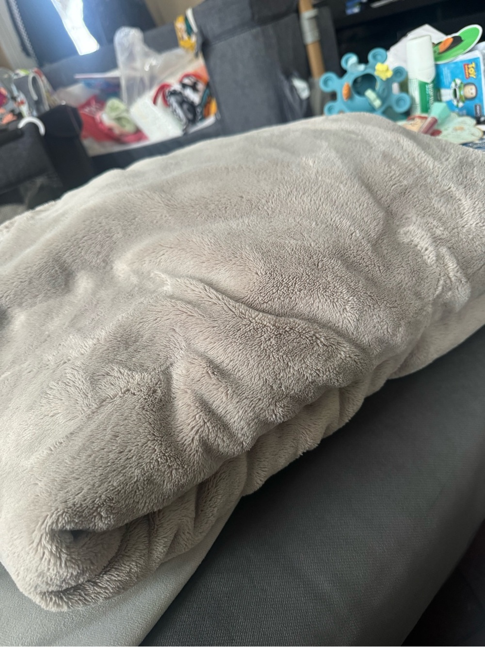 L.L. Bean Plush Throw Blanket - Light Taupe